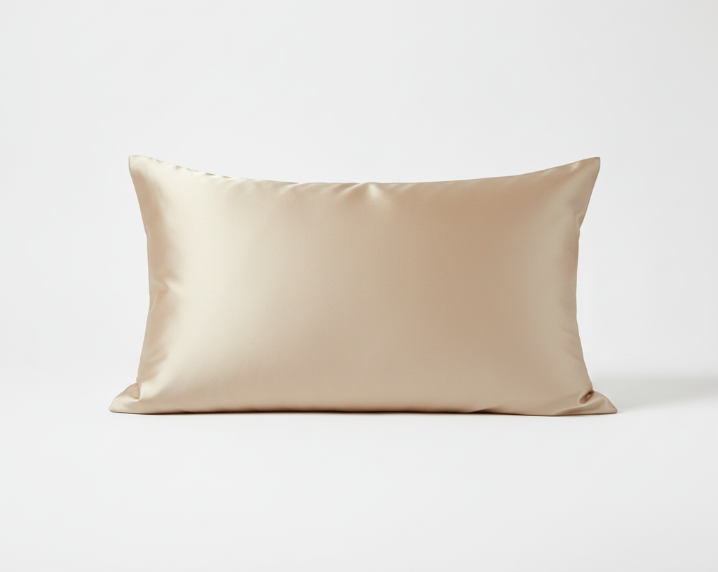 Silk pillowcase Champagne front side