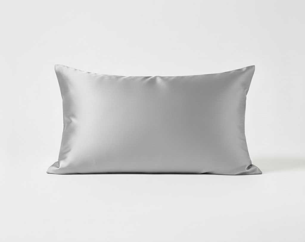 Silk Pillowcase Silver front side